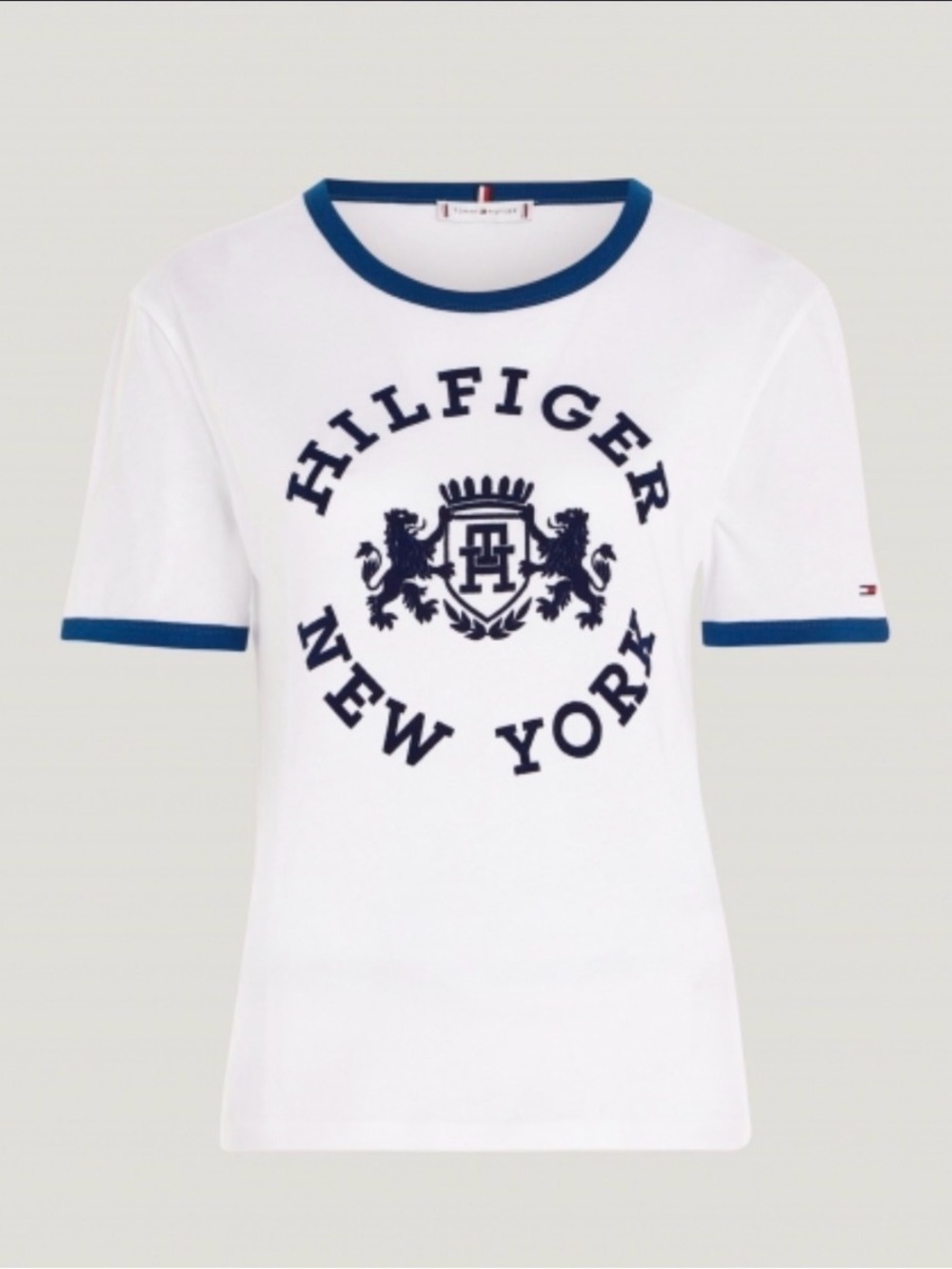 Tommy Hilfiger White Tee with Blue Crest